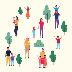 Wall Mural - family group avatar