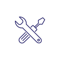 Wall Mural - Car repair line icon. Mechanic tools, instrument, wrench. Car service concept. Can be used for topics like garage, maintenance, service station