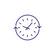 Course of time line icon. Clock, circle, cycle arrow. Time concept. Can be used for topics like schedule, daily routine, time management