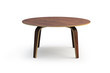 © 3dmitruk - Modern round wooden coffee table. 3d render