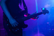 © evannovostro - Live rock music background, bass guitar player