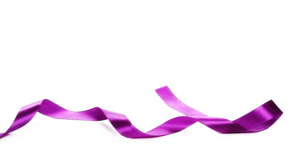 Purple ribbon isolated on white background