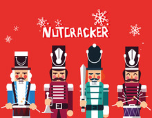 Set Of Nutcracker Toy Isolated Icon