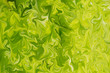 Liquify Abstract Pattern With Lime, Chartreuse, Green And Yellow Graphics Color Art Form. Digital Background With Liquifying Flow.