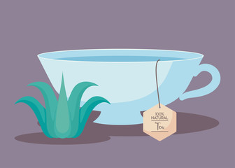 Sticker - cup tea of herbs isolated icon