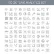 © MMvectors - 100 Analytics outline icons set such as Funnel linear, Speedomet