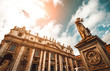 Sunset view at St. Peters basilica in Vatican city