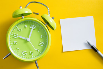 Wall Mural - Alarm Clock With Blank Sticky Notes