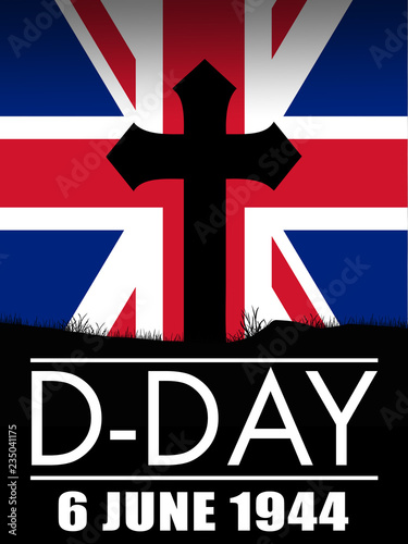 Original Illustration World War 2 D Day Memorial U K Flag