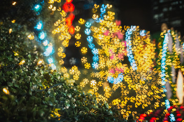Wall Mural - blurred of christmas background and light bokeh