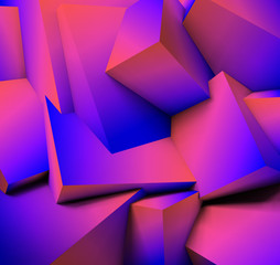 Poster - Abstract geometric background with overlapping cubes
