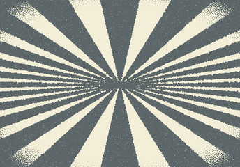Wall Mural - Abstract sun rays with dotwork retro or tattoo style