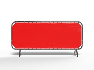 blank crowd barrier cover and banner cover for branding or event. 3d render illustration.