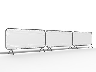 Wall Mural - Blank crowd barrier cover and banner Cover for branding or event. 3d render illustration.