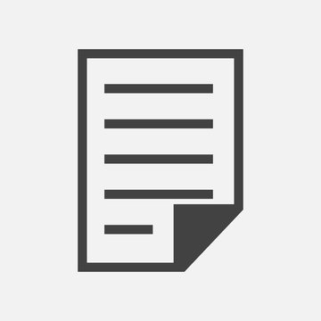 Vector icon of the document. Illustration of a business document on a gray background.  Layers grouped for easy editing illustration. For your design.