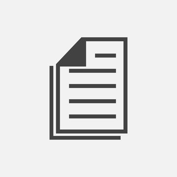 Vector icon of the document. Illustration of a business document on a gray background.  Layers grouped for easy editing illustration. For your design.