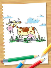 Wall Mural - cute cow cartoon