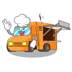 Poster - Chef Food Truck with Isolated on mascot