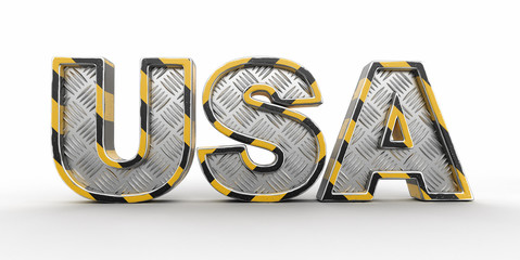 Poster - Metal USA text. Image with clipping path.