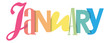 JANUARY colorful typographic banner