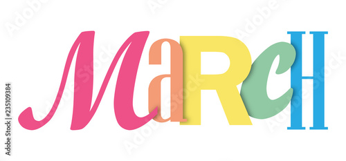 Cuadros en Lienzo MARCH colorful typographic banner
