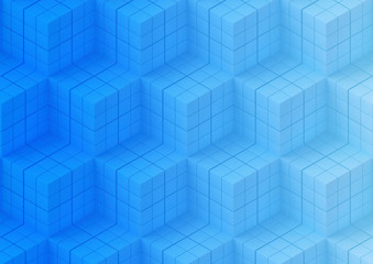 abstract background with blue cubes