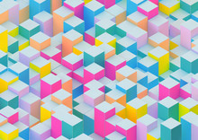 Abstract Background With Coloured Cubes