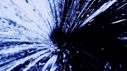 Wall Mural - Traveling though a tunnel of blue refracted light (Loop).