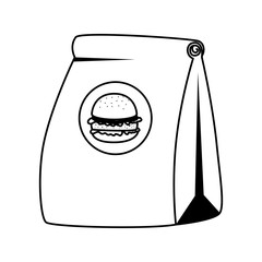 Wall Mural - fast food paper bag with hamburger