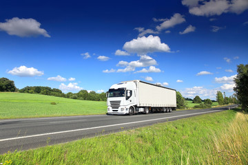 Wall Mural - Truck transport on the road