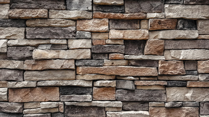 Wall Mural - natural stone brick wall texture background