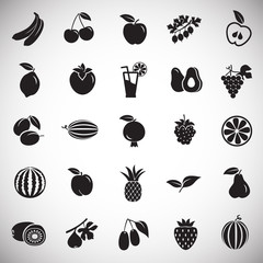 Poster - fruits set on white background icons