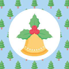 Poster - bell and mistletoe icon