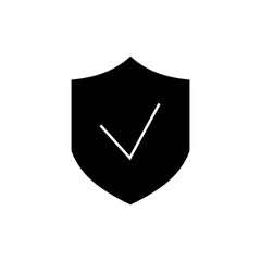 Shield check mark logo icon design template, vector illustration.