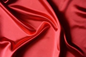 Red fabric close up background