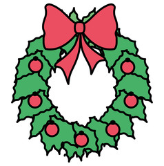 Sticker - Christmas wreath design