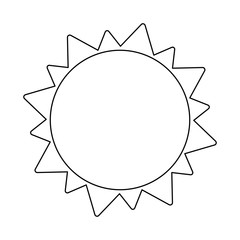 Poster - Sun summer symbol in black and white