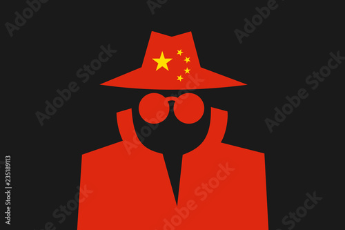 Fotografía Chinese spy is doing espionage - surveillance and control made by China