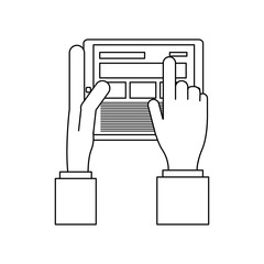 Poster - Hand pointing gps map in black and white