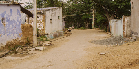 Empty Village Street in India