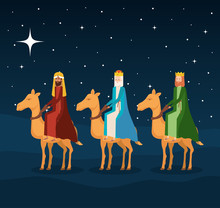 Wise Kings In Camels Manger Characters