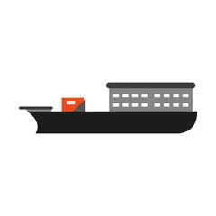 Wall Mural - Freighter ship boat isolated