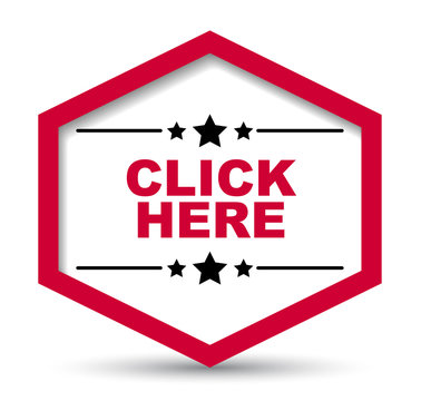 red vector banner click here