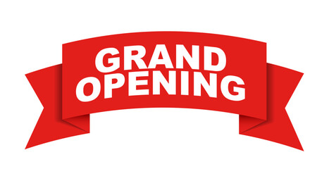 red vector banner grand opening