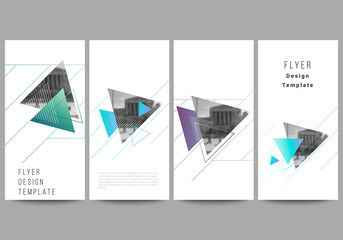 Wall Mural - the minimalistic vector illustration of the editable layout of flyer, banner design templates. color