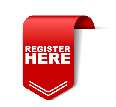 red vector banner register here