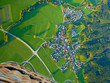 Unique perspective. Hot air balloon view from above. Germany from above.