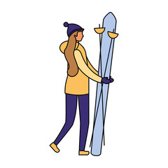 Poster - woman skiing in the winter season