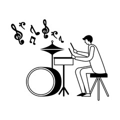 Wall Mural - drummer musician man orchestra instrument