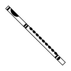 Canvas Print - flute instrument on white background